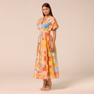 Printed Kimono Sleeve Cotton Dress - shopaleena