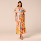Printed Kimono Sleeve Cotton Dress - shopaleena