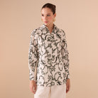 Printed Linen Shirt - shopaleena