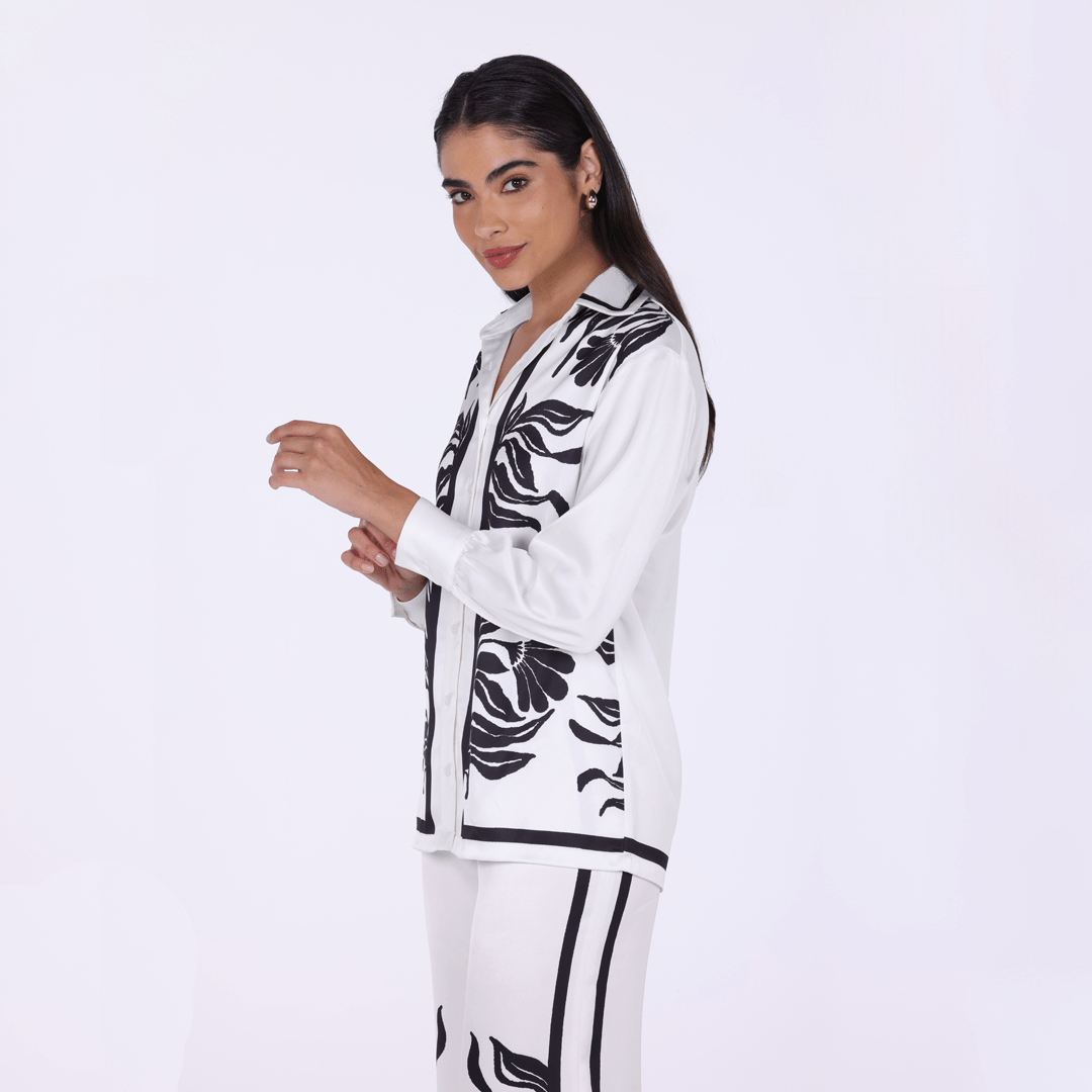 Printed Long Sleeve Shirt - shopaleena