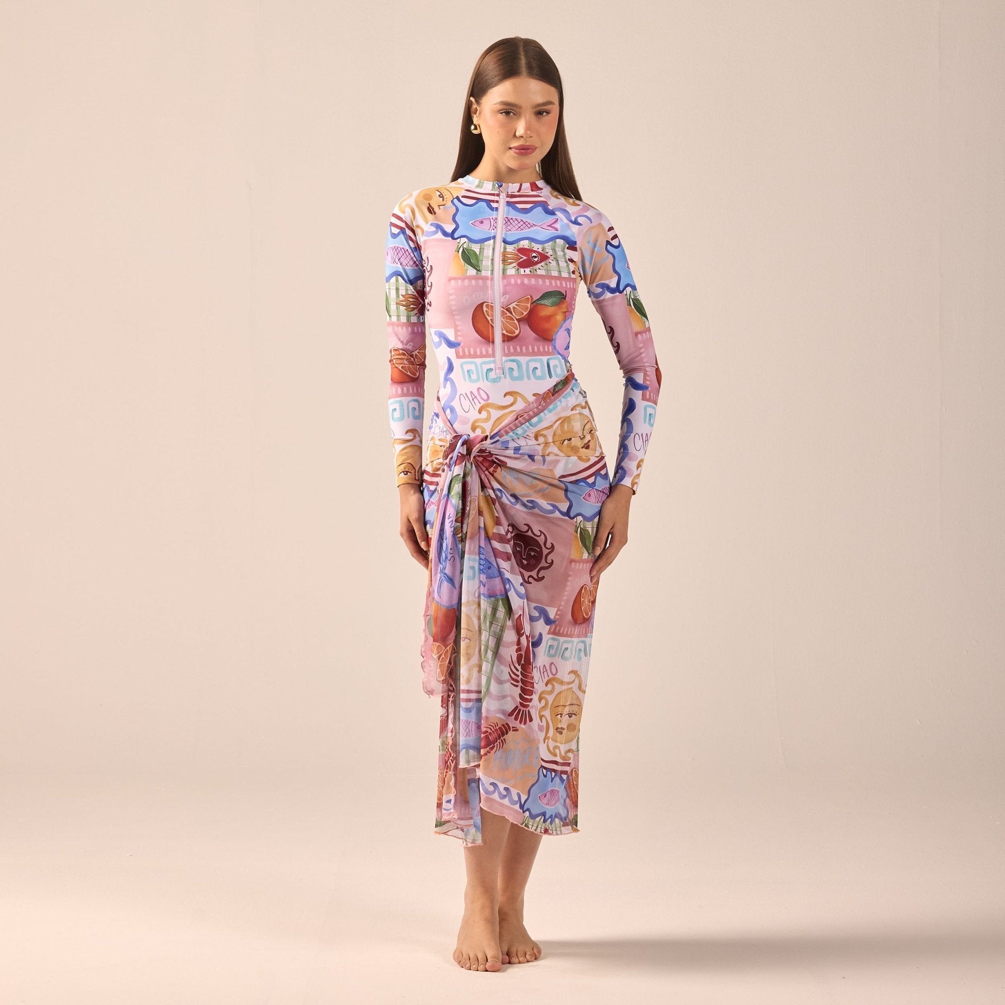 Printed Maxi Beach Skirt - shopaleena