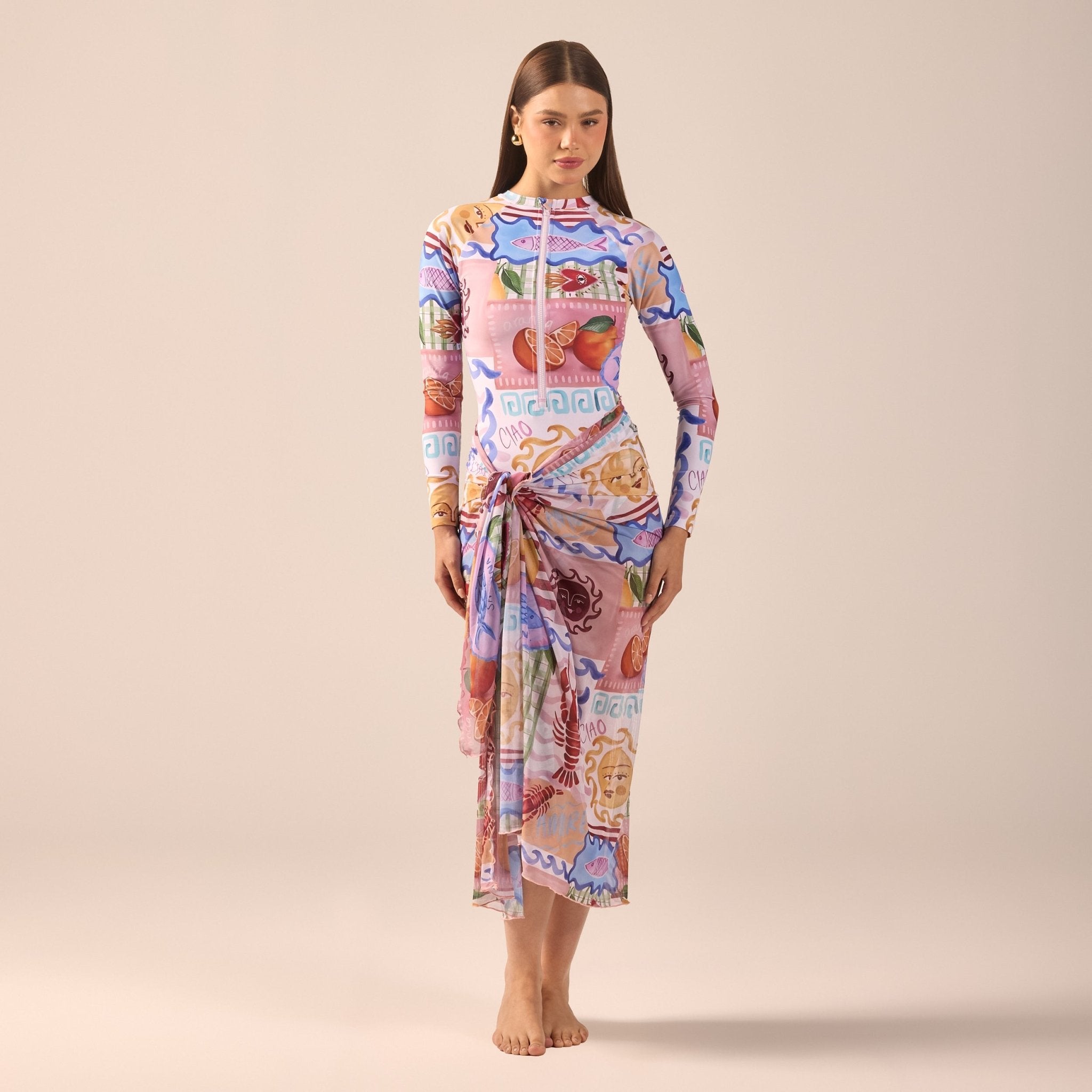 Printed Maxi Beach Skirt - shopaleena