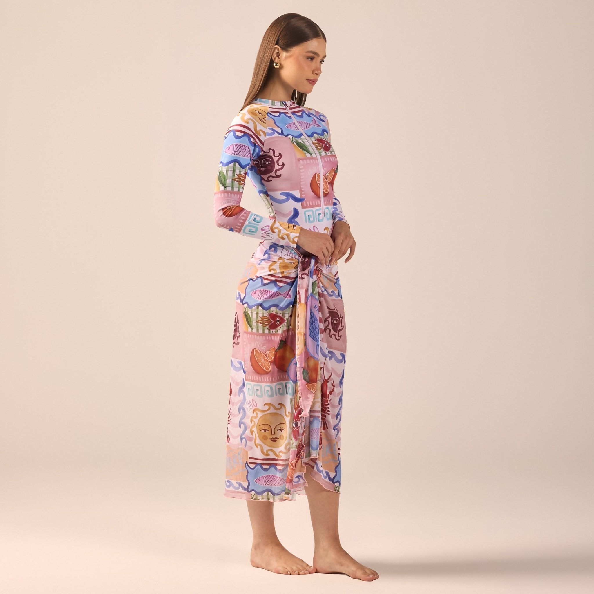 Printed Maxi Beach Skirt - shopaleena