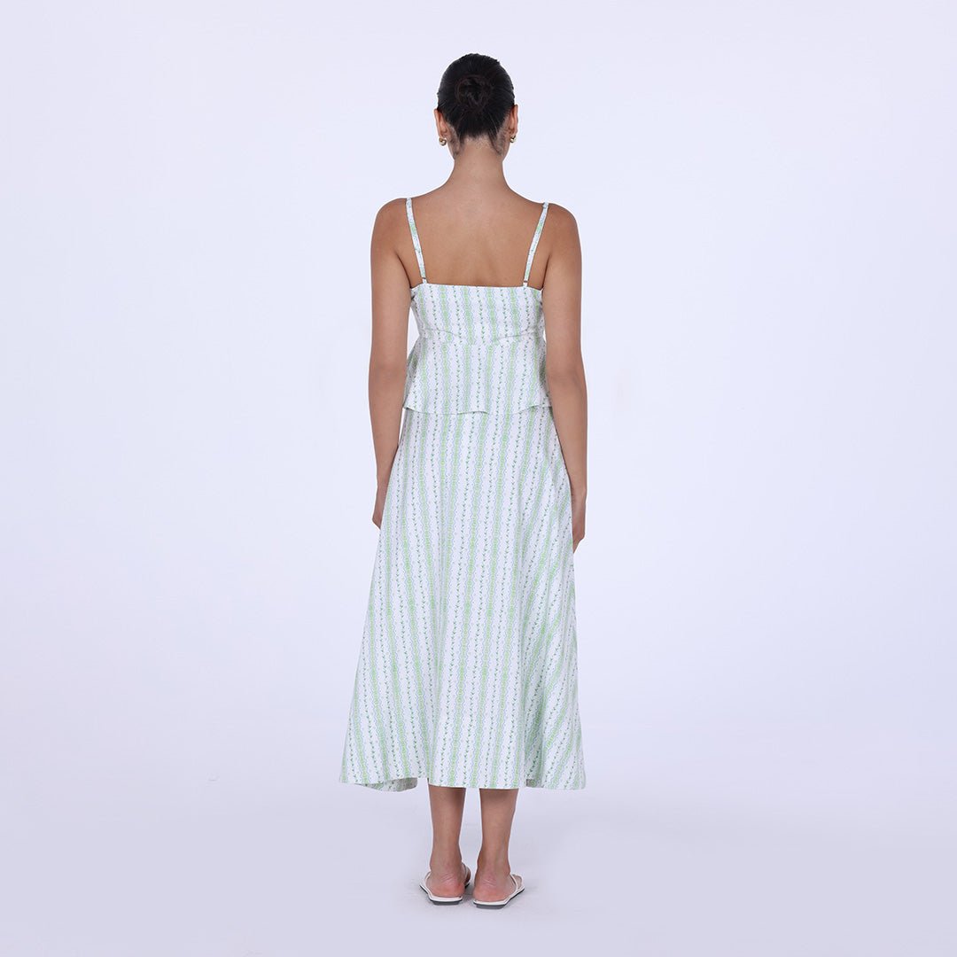 Printed Twill A - Line Skirt - shopaleena