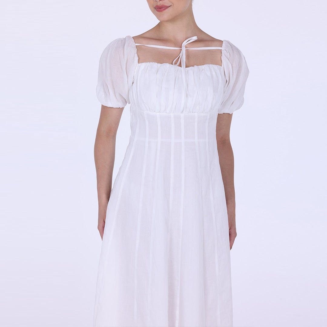 Puff Short Sleeve Maxi Dress - shopaleena