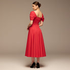 Puff Sleeve Cotton Maxi Dress - shopaleena
