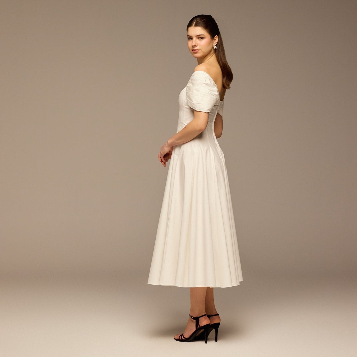 Puff Sleeve Cotton Maxi Dress - shopaleena