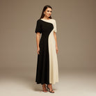 Puff Sleeve long crepe dress - shopaleena