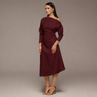 Purple Asymmetric Off Shoulder Maxi Dress - shopaleena