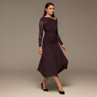Purple Asymmetric Ruched Tulle Maxi Dress - shopaleena