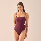 Purple Beaded Strap One Piece Swimsuit - shopaleena