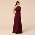 Purple Bow One-Shoulder Crepe Maxi Dress - shopaleena