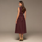 Purple Chiffon Midi Dress - shopaleena