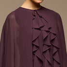 Purple Chiffon Ruffle Maxi Dress - shopaleena