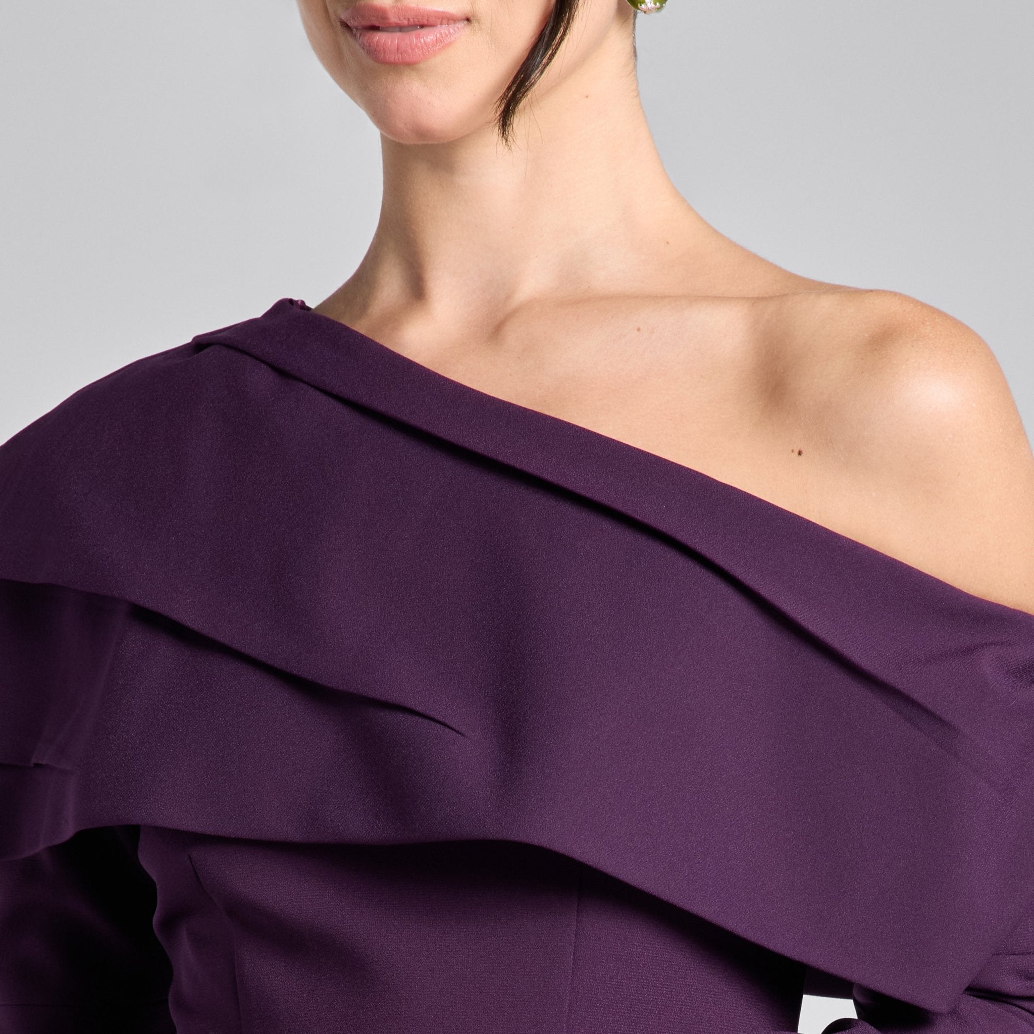 Purple Dropped Shoulder Long Sleeve Top - shopaleena