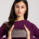 Purple Glitter Clutch - shopaleena