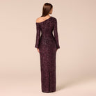 Purple Long-Sleeve Sequin Maxi Dress - shopaleena