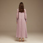 Purple Long Sleeve With Neck Bow Dress - shopaleena