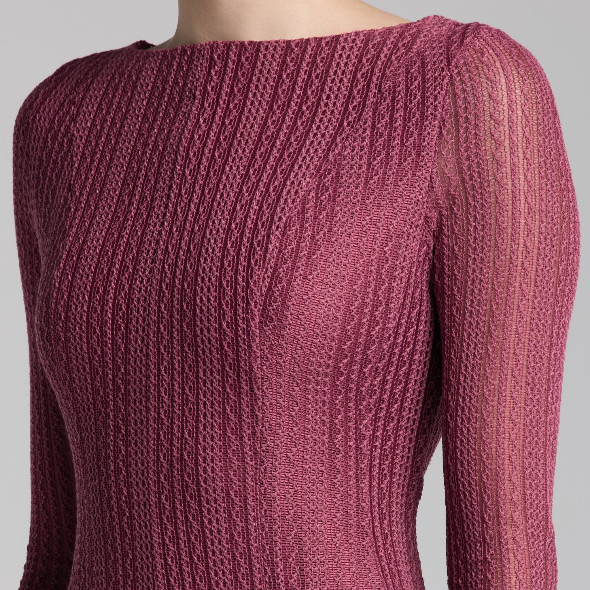 Purple Long Sleeves Godet Maxi Dress - shopaleena