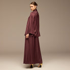 Purple Loose Fit Long Sleeve Satin Blous - shopaleena