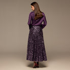 Purple Sequin Maxi Skirt - shopaleena
