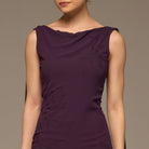 Purple Sleeveless Embroidered Chiffon Maxi Dress - shopaleena