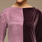 Purple Two Tone Velvet - Cupro Maxi Dress - shopaleena