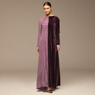 Purple Two Tone Velvet - Cupro Maxi Dress - shopaleena