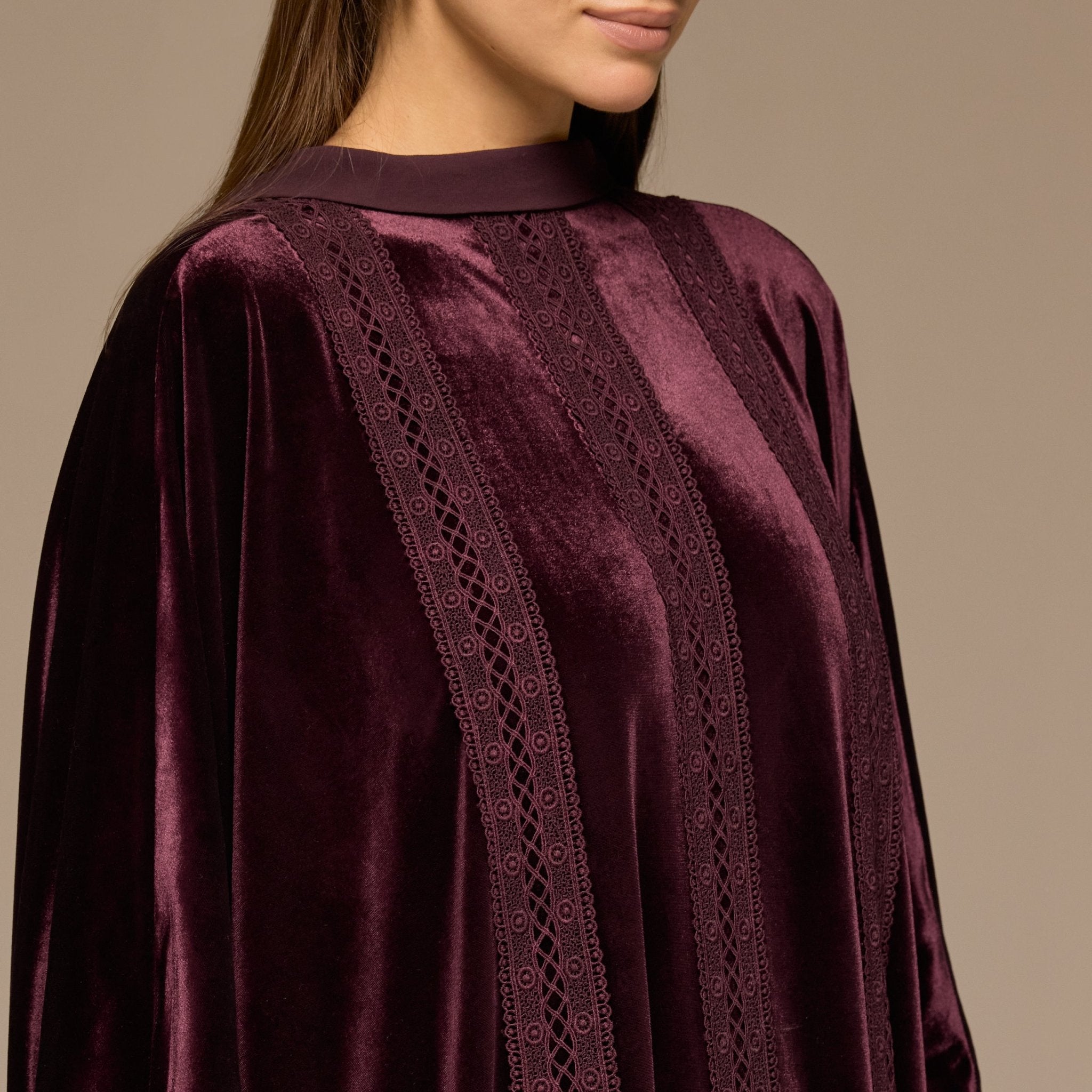 Purple Velvet Flowy Maxi Dress - shopaleena