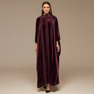Purple Velvet Flowy Maxi Dress - shopaleena