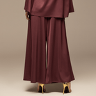 Purple Wide leg Satin Pants - shopaleena