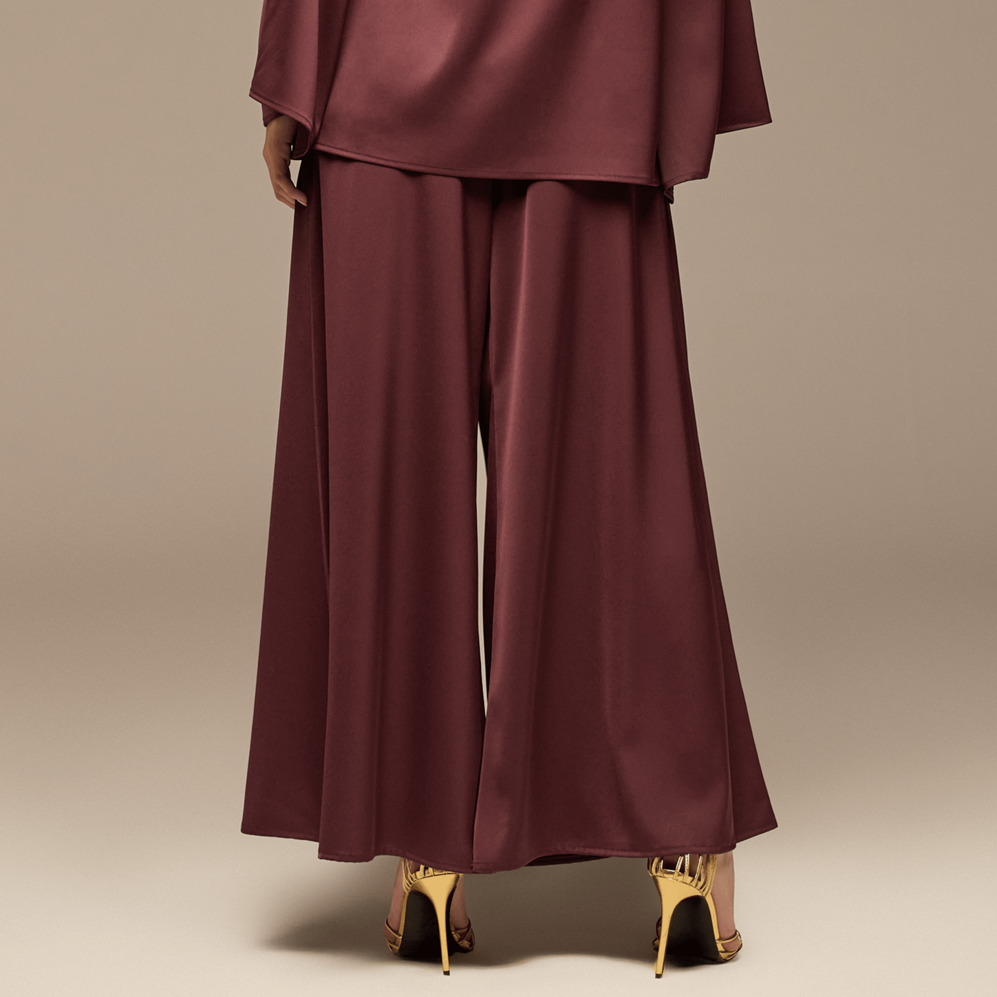 Purple Wide leg Satin Pants - shopaleena