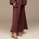 Purple Wide leg Satin Pants - shopaleena