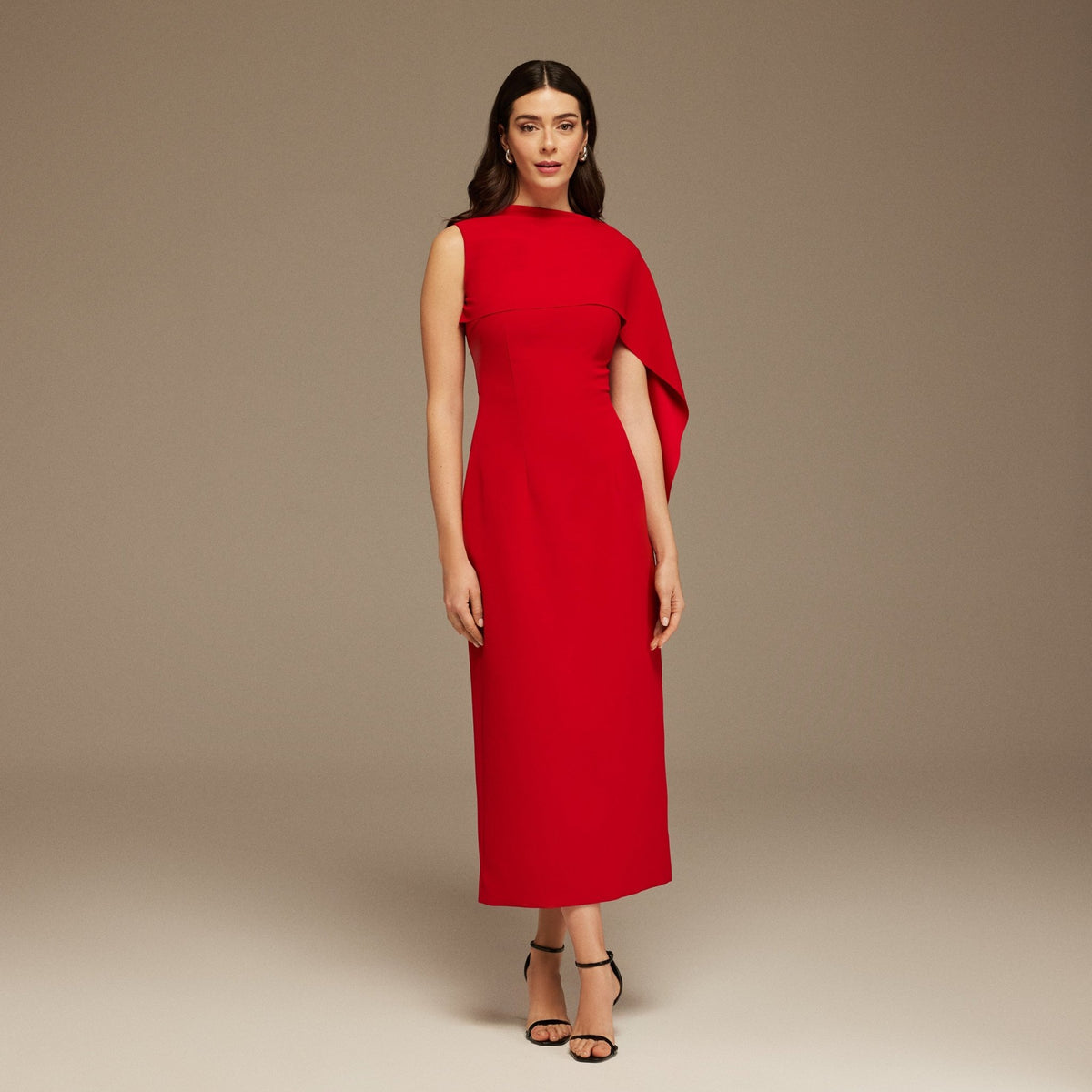 Red Asymmetrical Back Draped Maxi Dress – shopaleena
