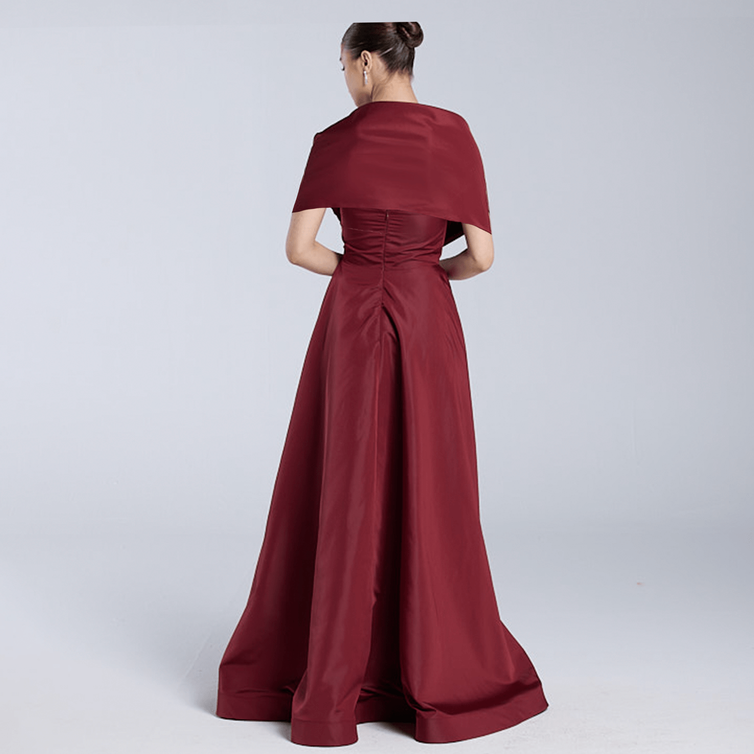 Red Off Shoulder Taffeta Maxi Dress - shopaleena