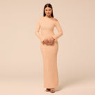 Rose Gold Long-Sleeve Sequin Maxi Dress - shopaleena