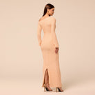 Rose Gold Long-Sleeve Sequin Maxi Dress - shopaleena