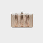 Rose Gold Satin Crystal - Stripe Clutch - shopaleena