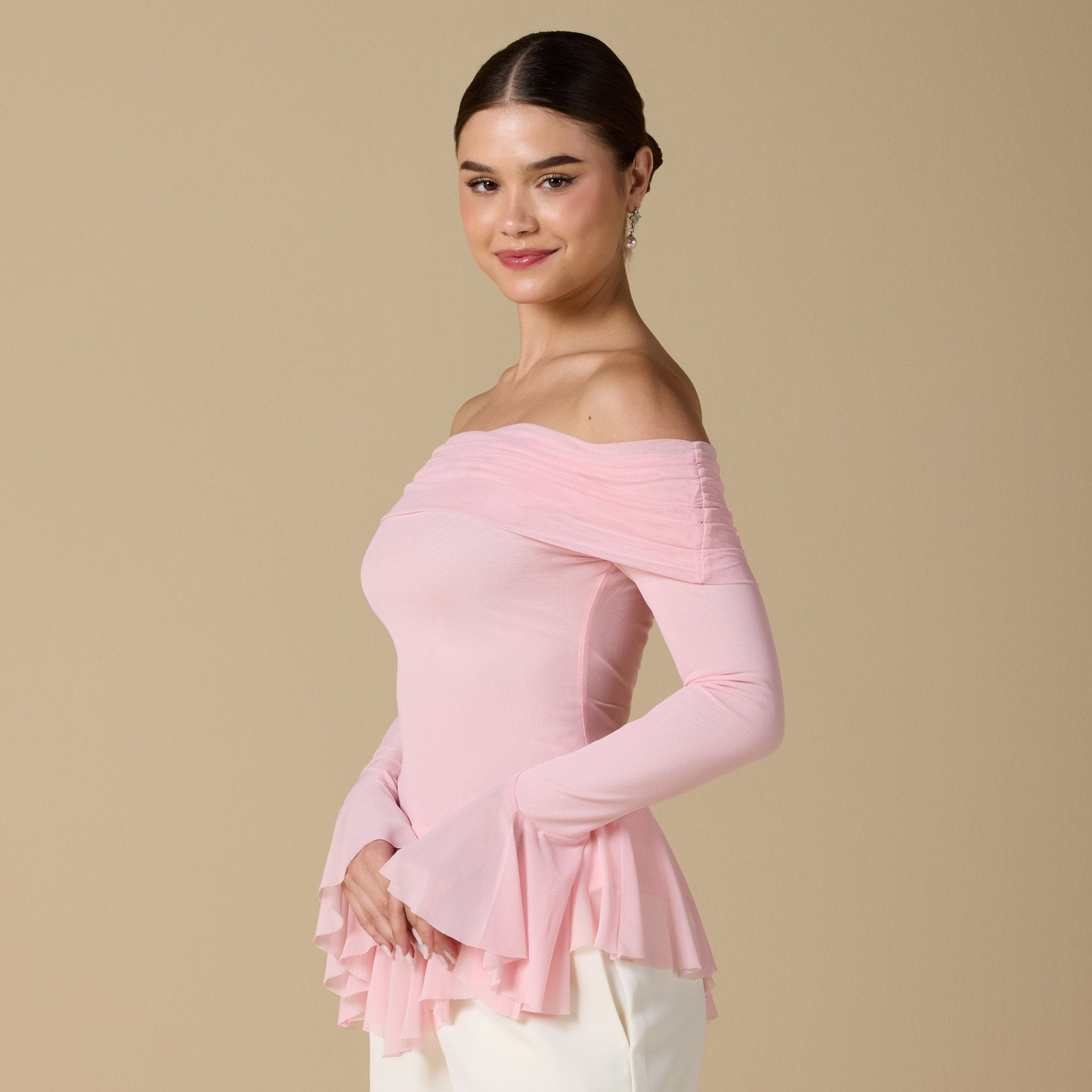 Ruffles Off - shoulder Top - shopaleena