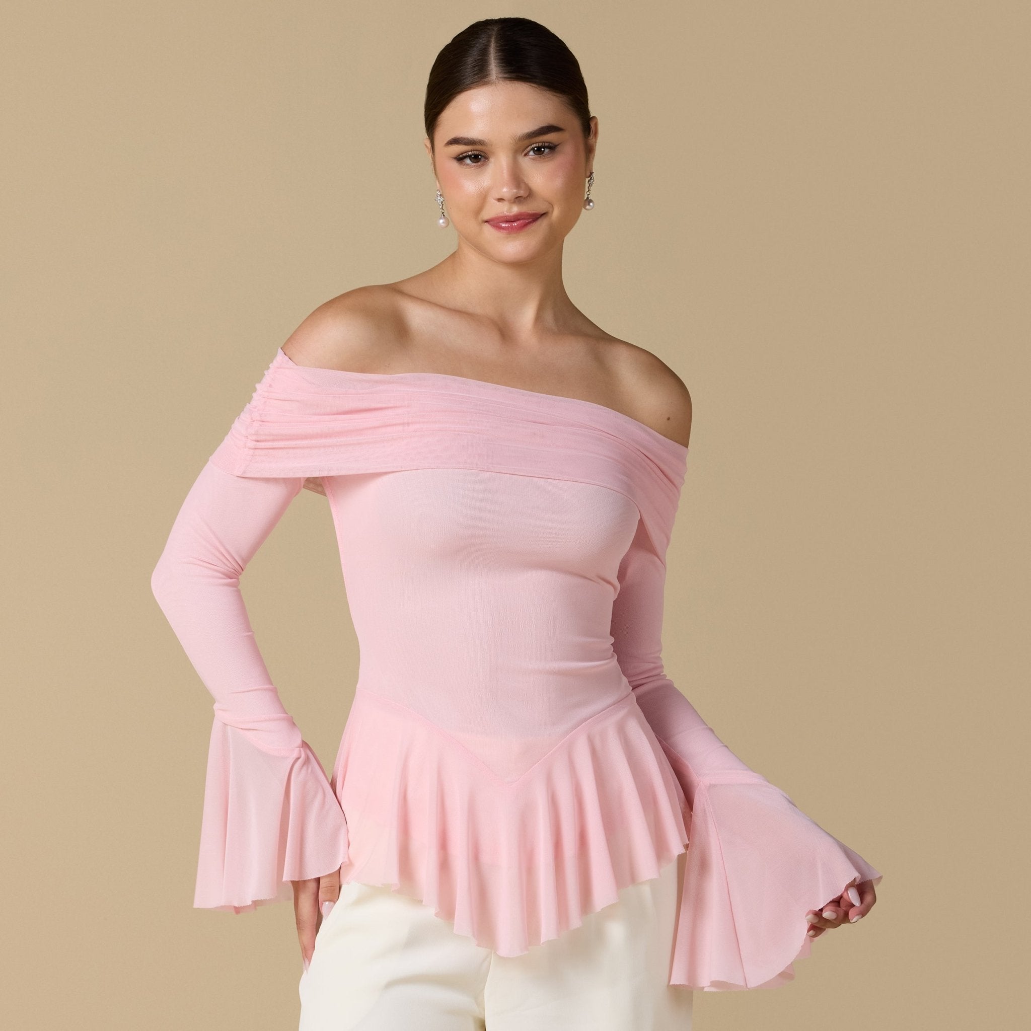 Ruffles Off - shoulder Top - shopaleena