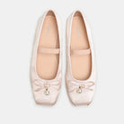 Satin Bow Ballet Flats - shopaleena