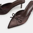Satin Bow Mules - shopaleena