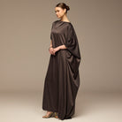 Satin Cape Drape Kaftan - shopaleena