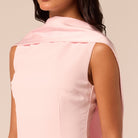 Satin & Crepe Maxi Dress with Back Scarf - shopaleena