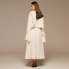 Satin Dress with Cape Sleeves - shopaleena