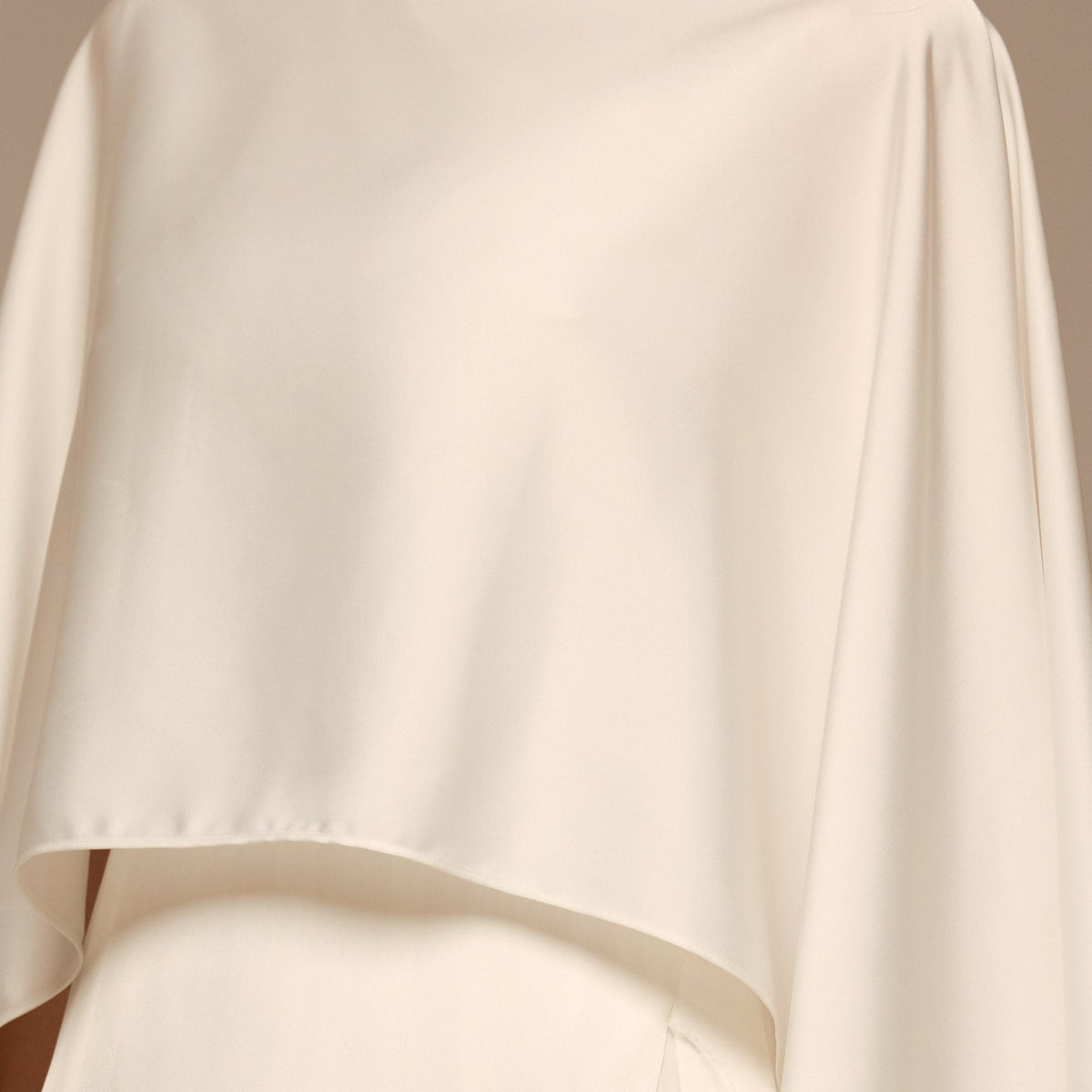 Satin Dress with Cape Sleeves - shopaleena