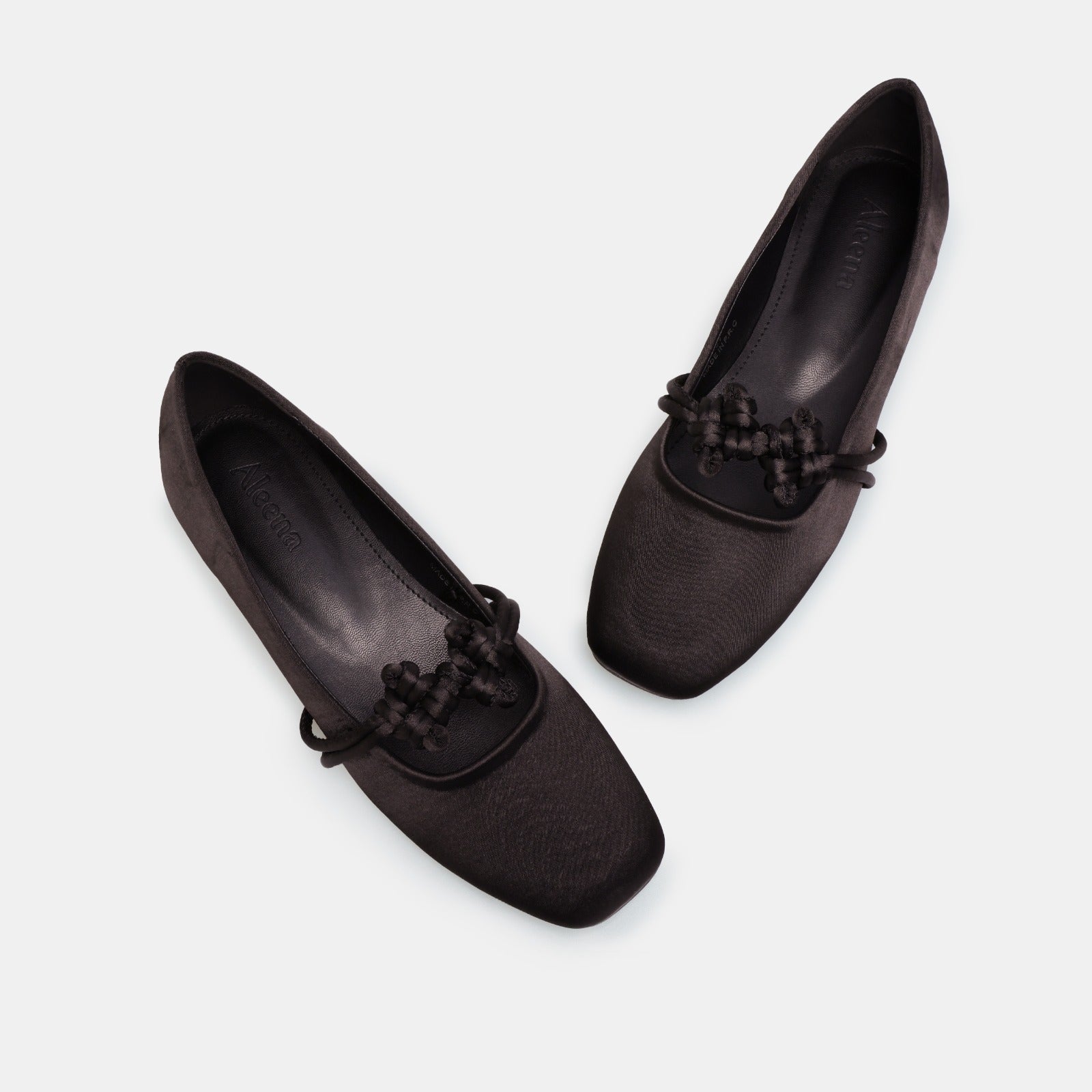 Satin Knot Flats - shopaleena