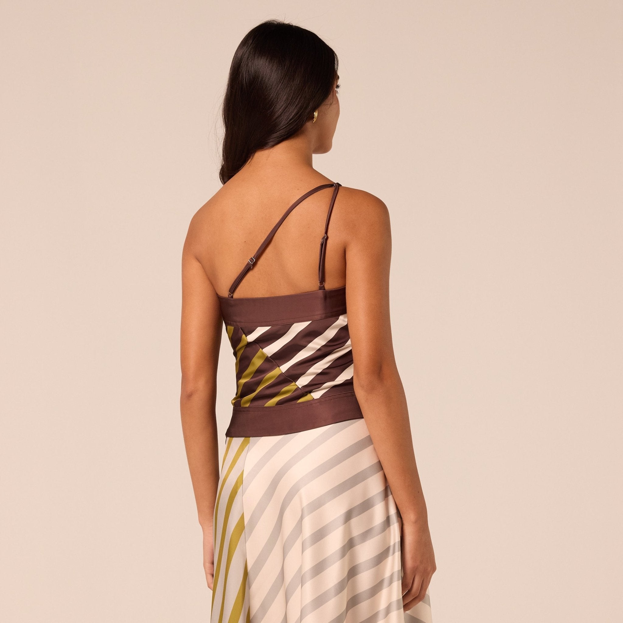 Satin Scarf Hem & Neckline Top - shopaleena
