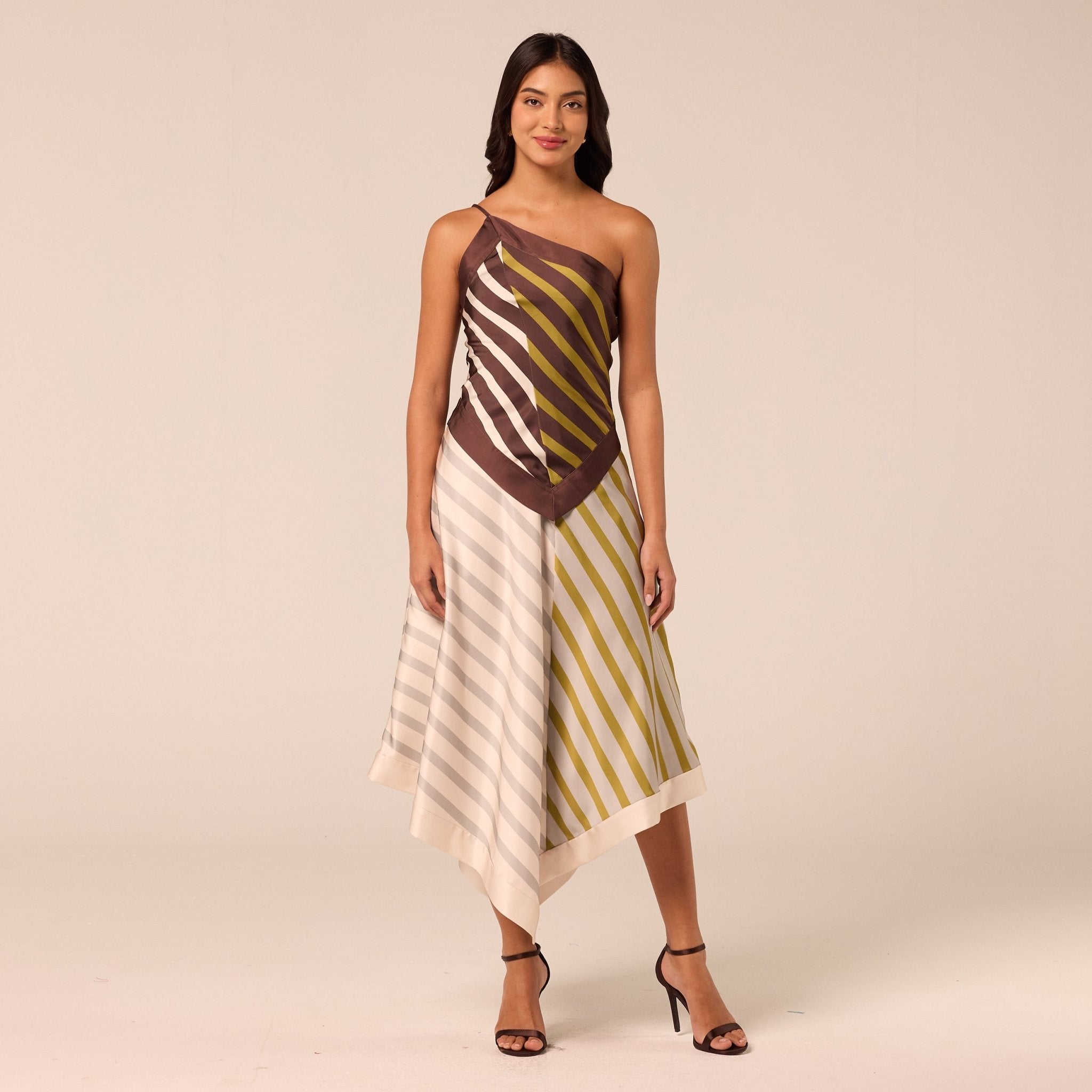 Satin Scarf Hem & Neckline Top - shopaleena