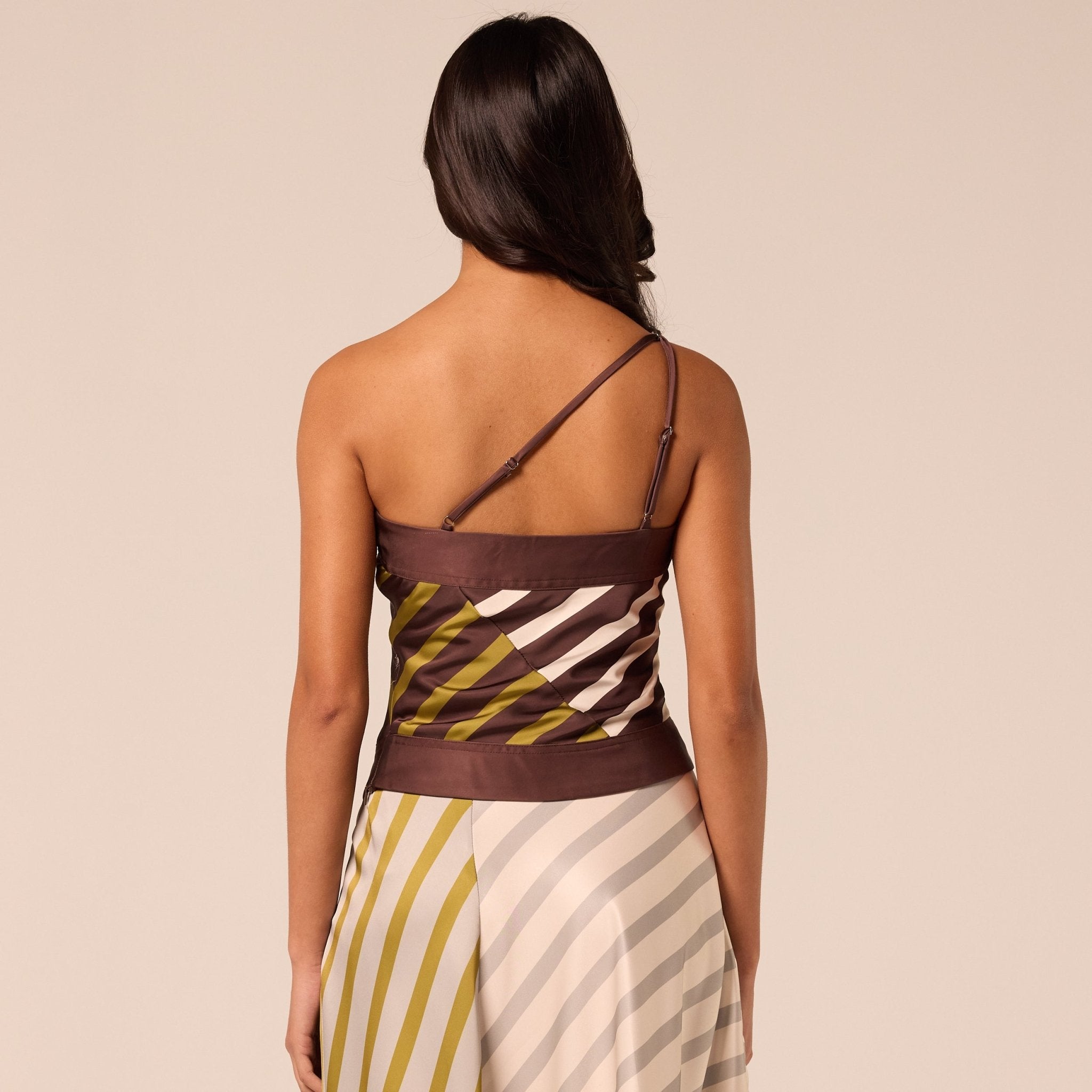Satin Scarf Hem & Neckline Top - shopaleena
